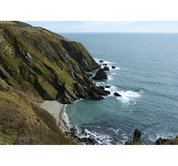 Landscape mural wallpaper seaside stone structure - TenStickers