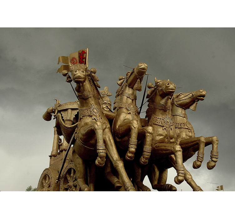 Vehicle mural historical chariot horses - TenStickers