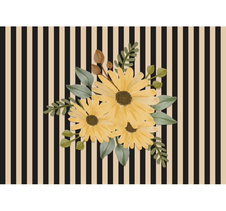 Flower mural sunflower floral design - TenStickers