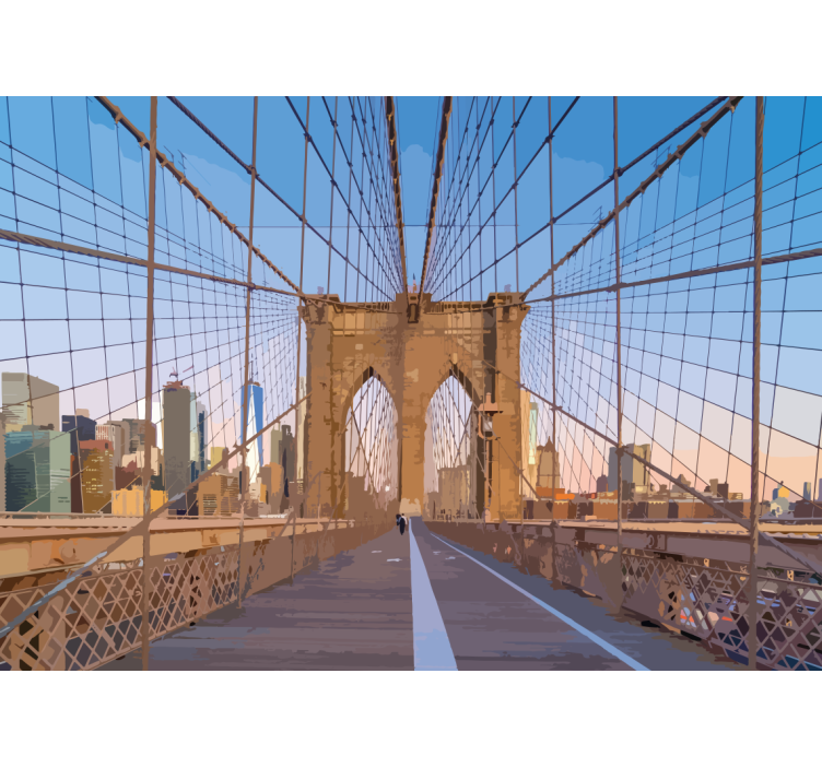 Brooklyn Bridge top perspective 3D Wall Mural - TenStickers