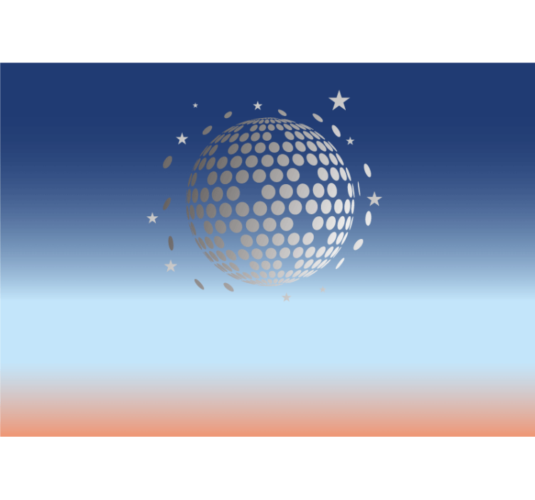 Music mural disco ball design - TenStickers