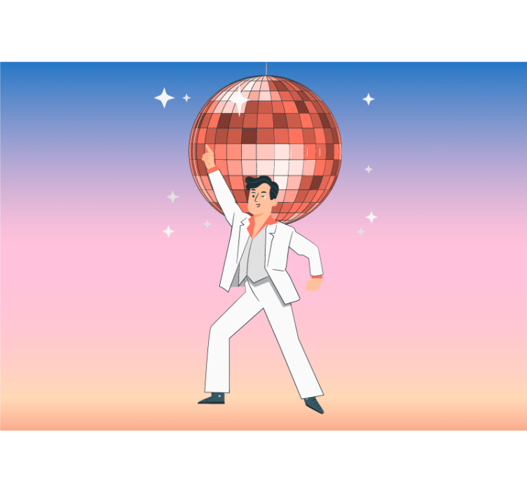 Dancing Man Disco music mural - TenStickers