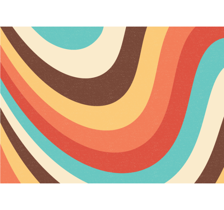 Abstract wall mural curved color waves - TenStickers