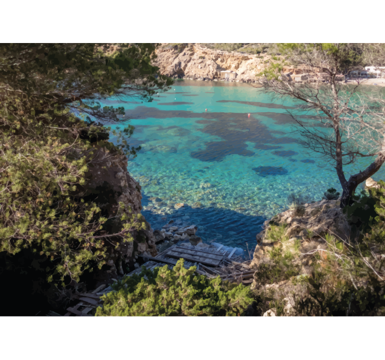 Nature wall mural tranquil coastal scene - TenStickers