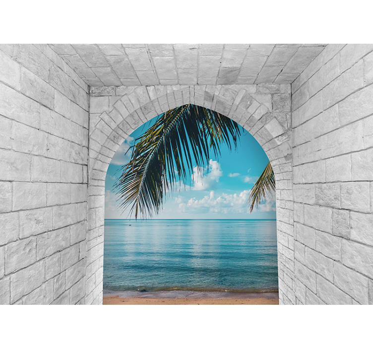Nature wall mural tropical palm tree retreat - TenStickers