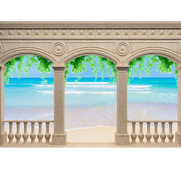 Landscape mural wallpaper coastal arch view - TenStickers