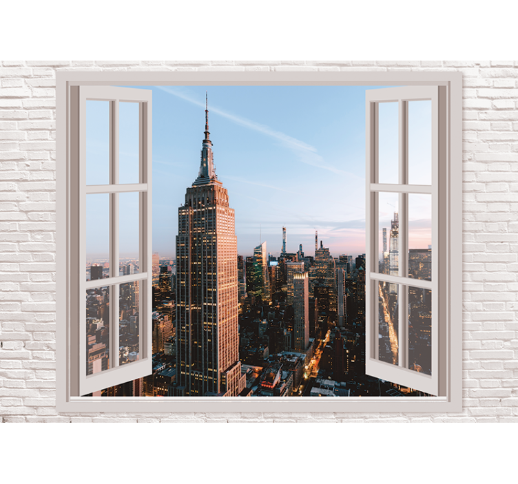 New york wall mural empire state view - TenStickers