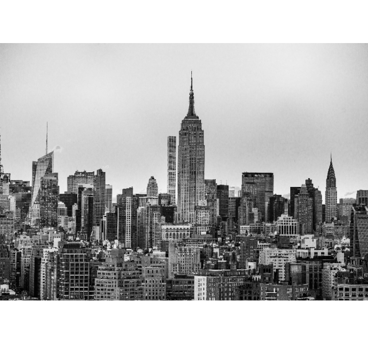 Skyline grey city wall mural - TenStickers