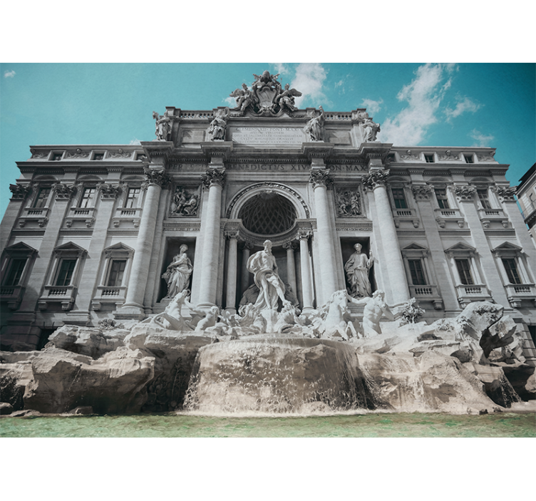 City wall mural trevi fountain artwork - TenStickers