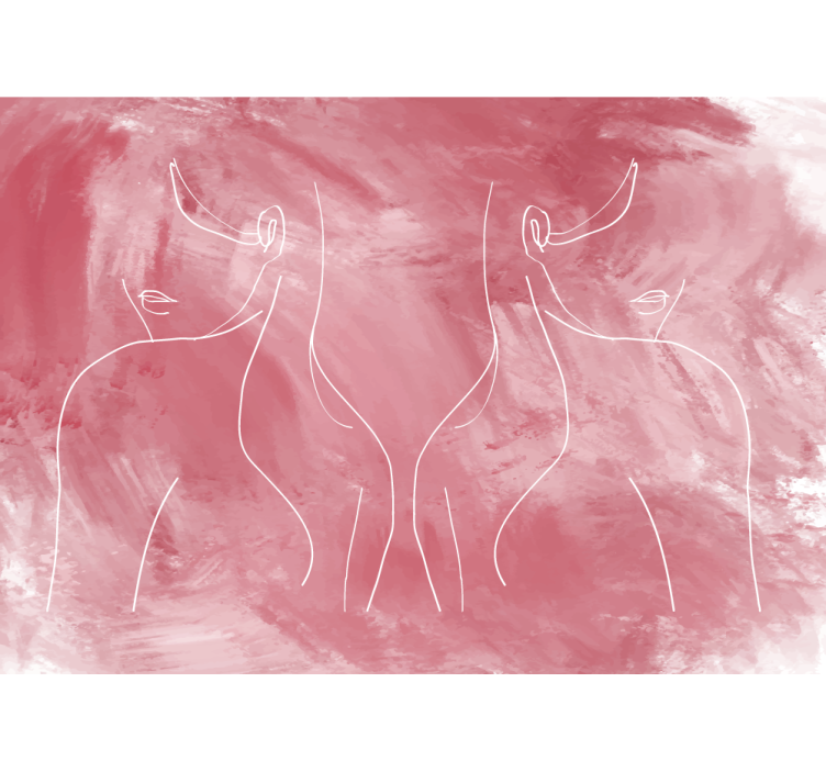 Minimalist Female Forms painting wall mural - TenStickers