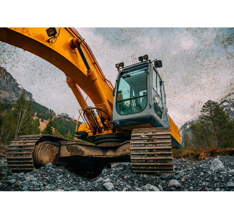 Vehicle mural heavy machinery excavator artwork - TenStickers