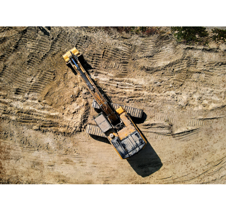 Vehicle mural excavator in action - TenStickers