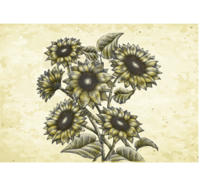 Flower mural sunflower floral arrangement - TenStickers