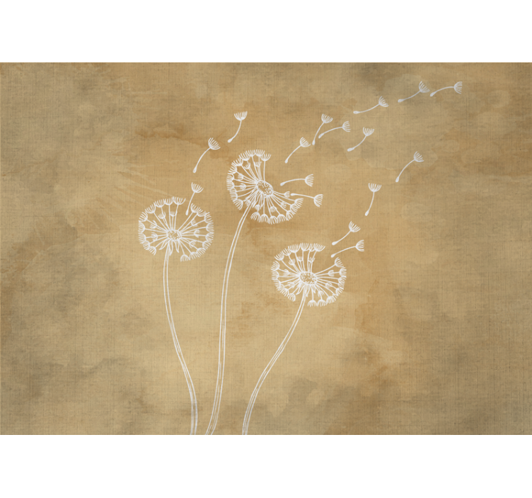 Flower mural dandelion seeds in the wind - TenStickers