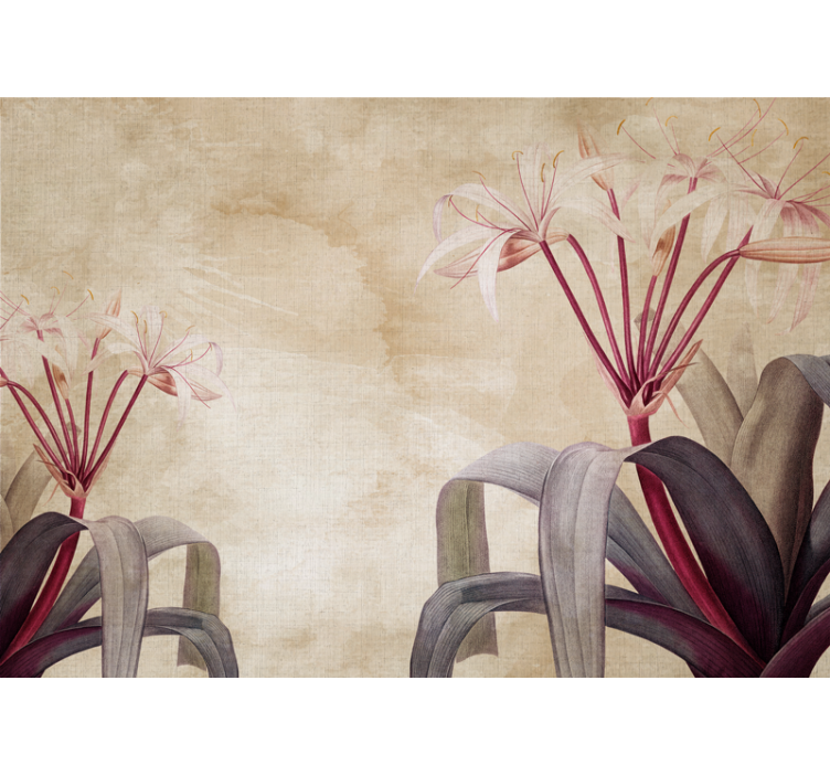 Fresh purple botanical flower wall mural - TenStickers