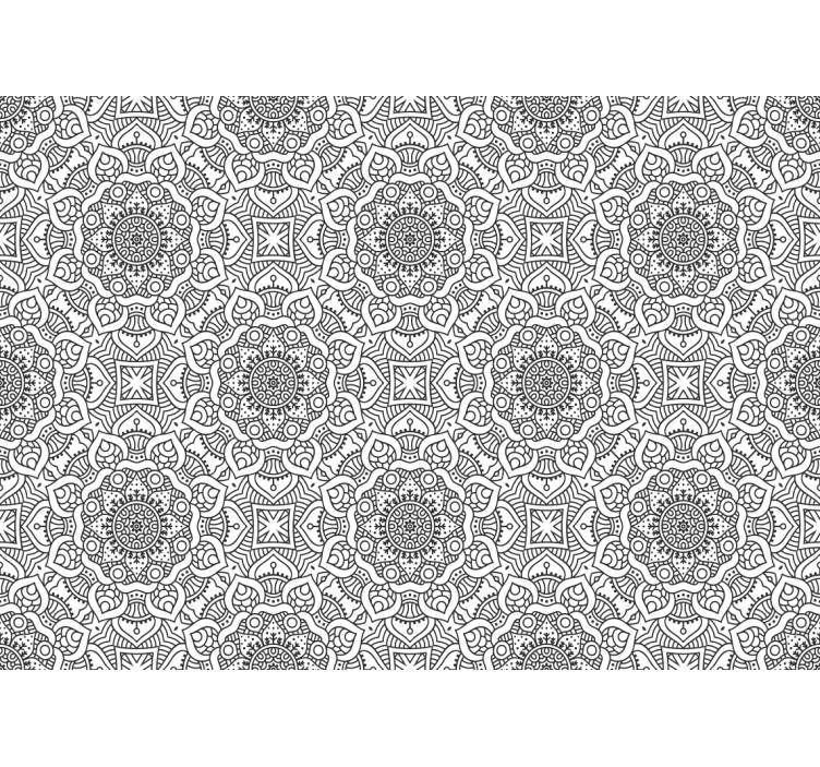 Mandala wall mural with detailed geometric design - TenStickers