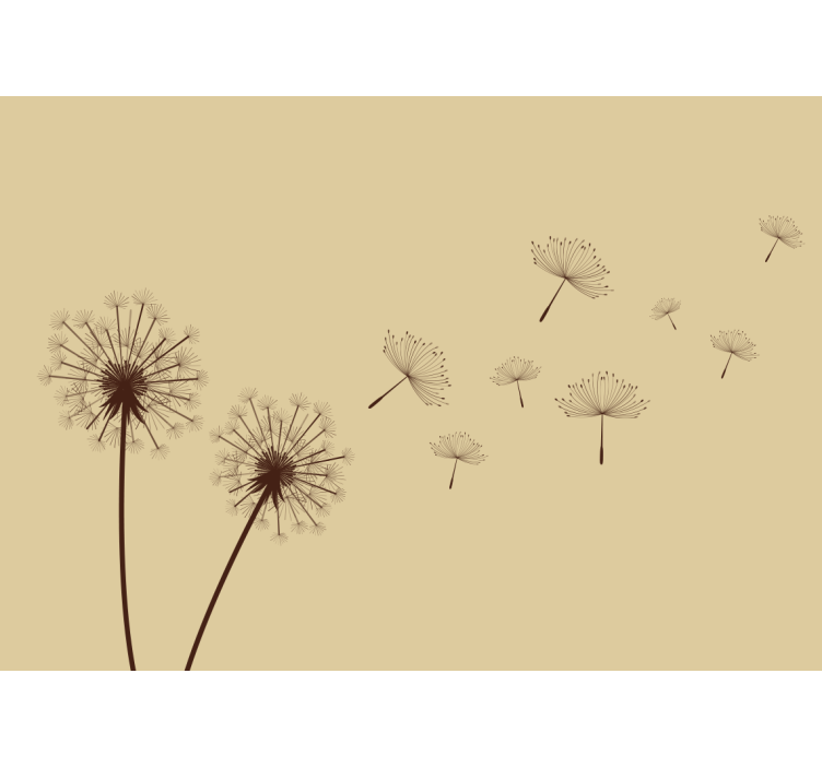 Dandelion silhouette flower wall mural - TenStickers