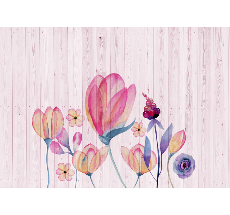 Flower mural graceful floral arrangement - TenStickers