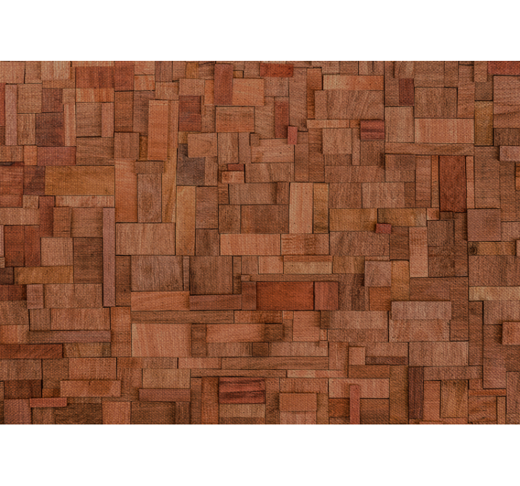 Stone wall mural textured wooden planks - TenStickers