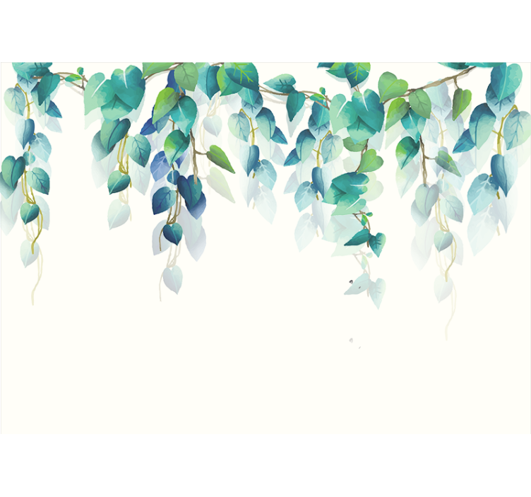 Watercolor overhanging twigs modern wall mural - TenStickers