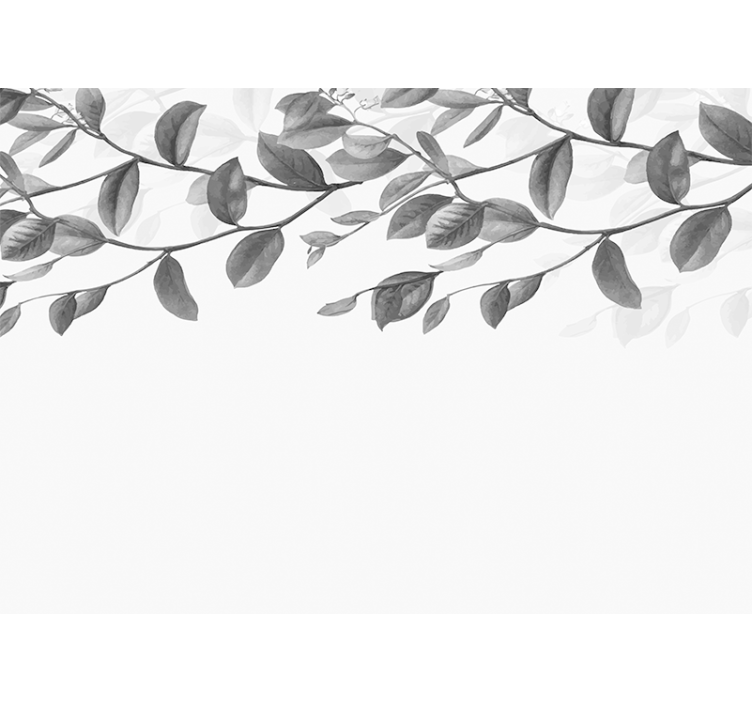 Black and white hanging twigs modern wall mural - TenStickers