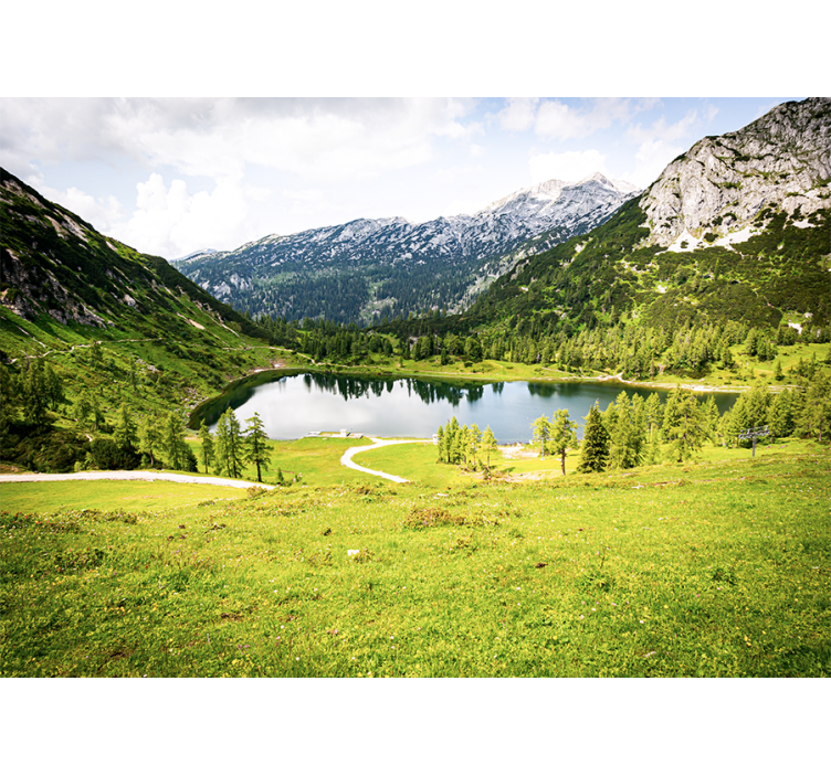 Scenic alpine view landscape mural wallpaper - TenStickers