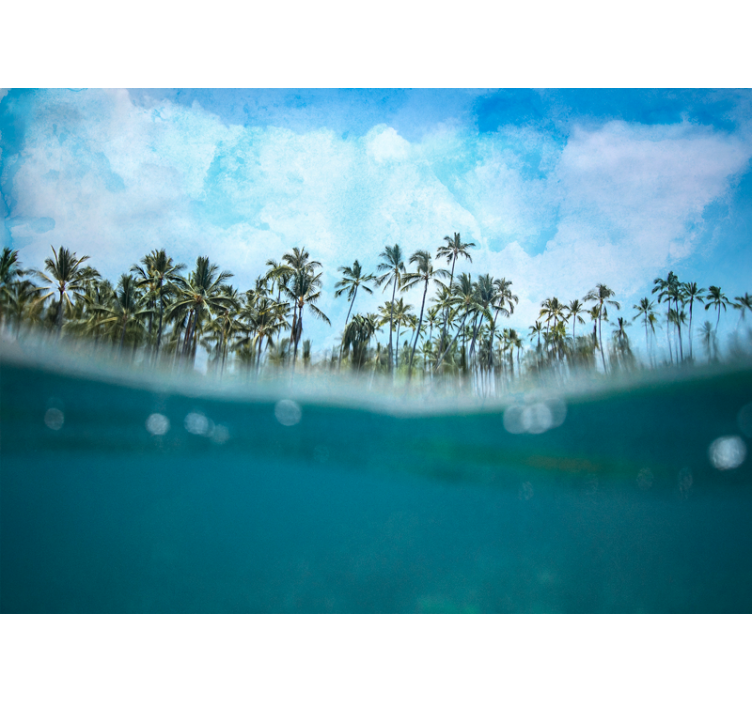 Nature wall mural palm tree horizon - TenStickers