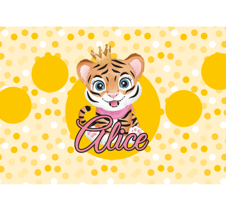 Cute tiger character animal wall mural - TenStickers