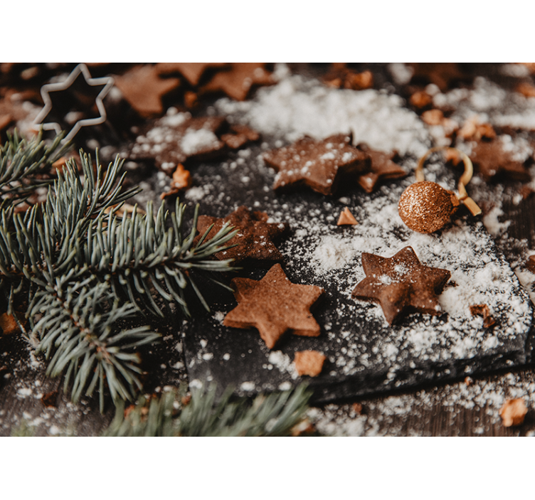 Christmas mural festive gingerbread stars - TenStickers