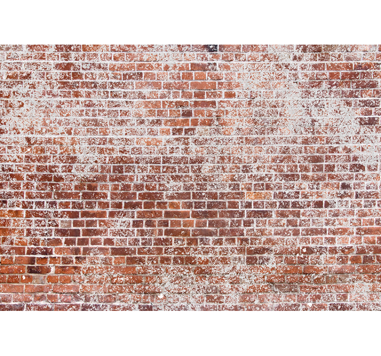 Brick wall mural textured red wall - TenStickers