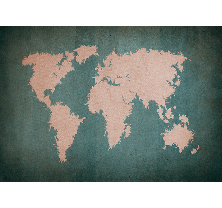 World map wall mural global contour design - TenStickers