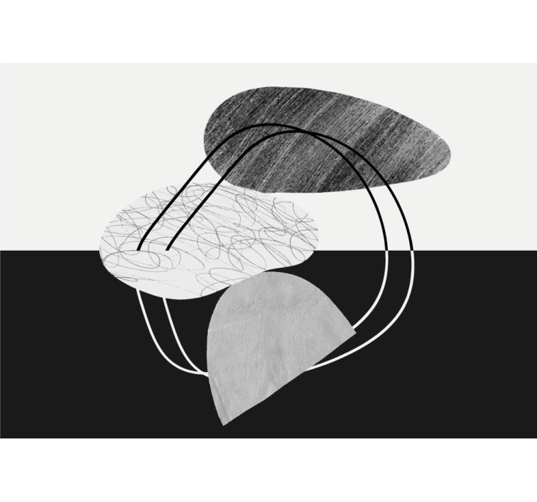 Abstract wall mural geometric monochrome shapes - TenStickers