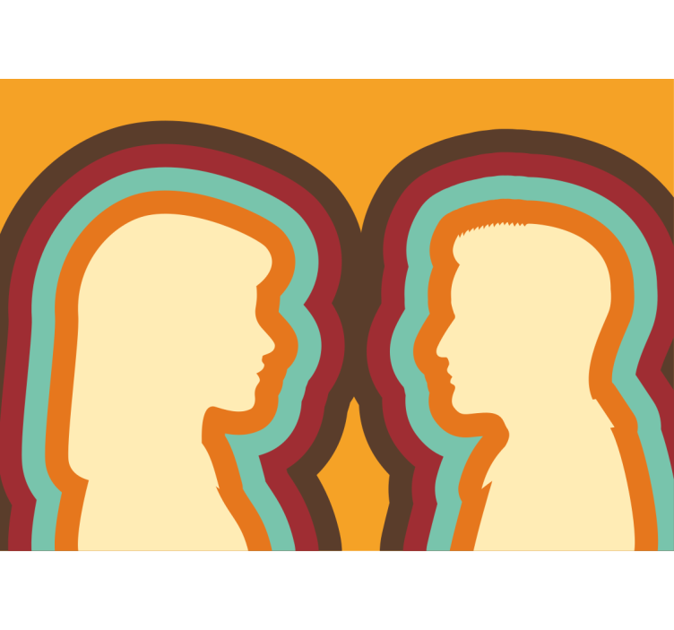 People's faces design Abstract Wall Murals - TenStickers