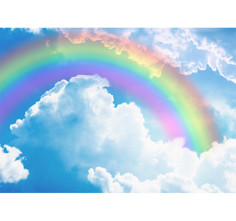 Rainbow on a blue sky with Sky Wall Mural - TenStickers