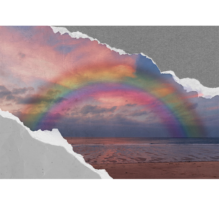 Vibrant rainbow arcing sky mural - TenStickers
