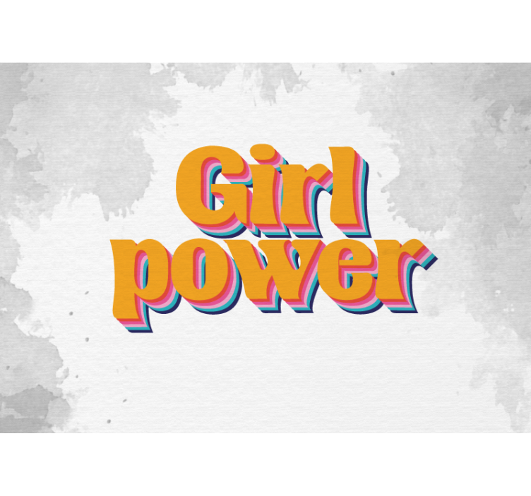 Girl power quote with flowers phrase wall mural - TenStickers