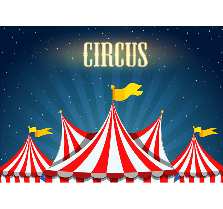 Circus tents in the night Kids wall Murals - TenStickers