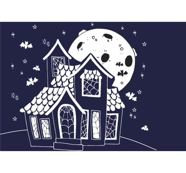 Halloween mural spooky haunted house decor - TenStickers