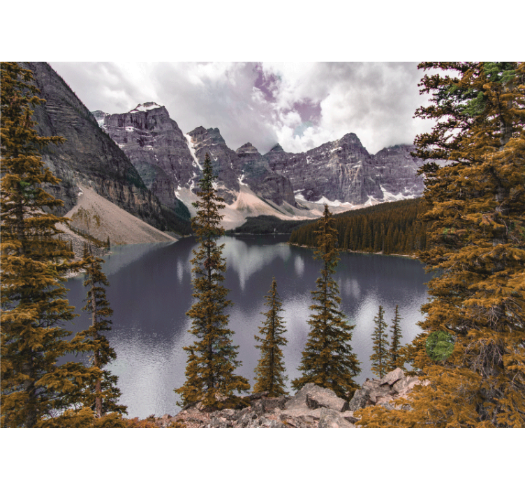 Canadian forest aesthetic lake wall mural - TenStickers