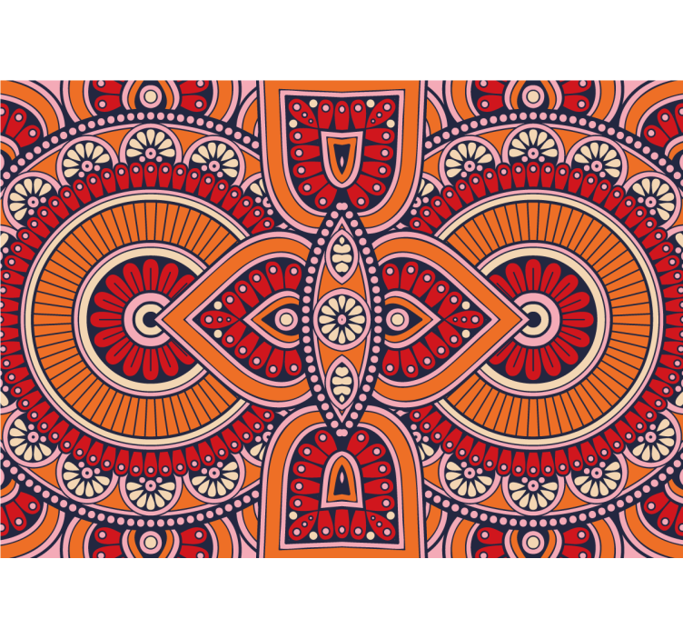 Mandala wall mural with intricate round designs - TenStickers