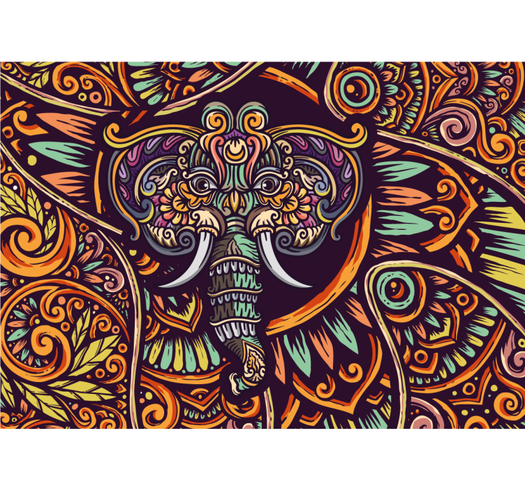 Animal wall mural decorative elephant design - TenStickers