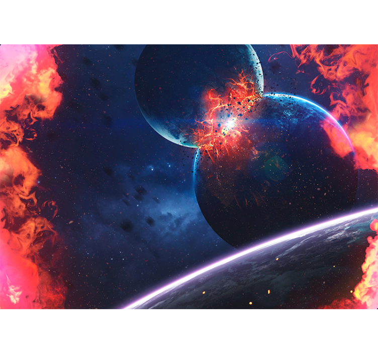 Space mural explosive cosmic collision - TenStickers
