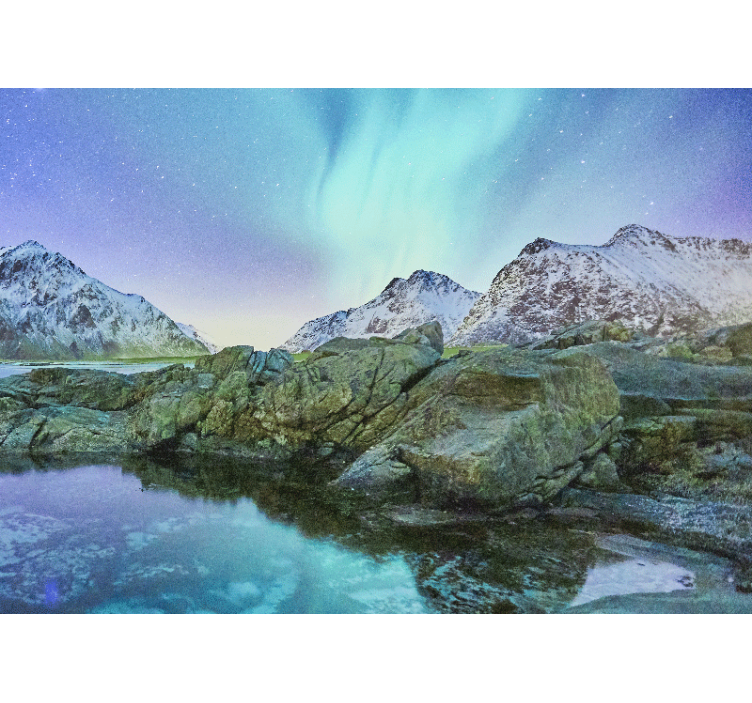 Northern lights and pike living room wall mural - TenStickers