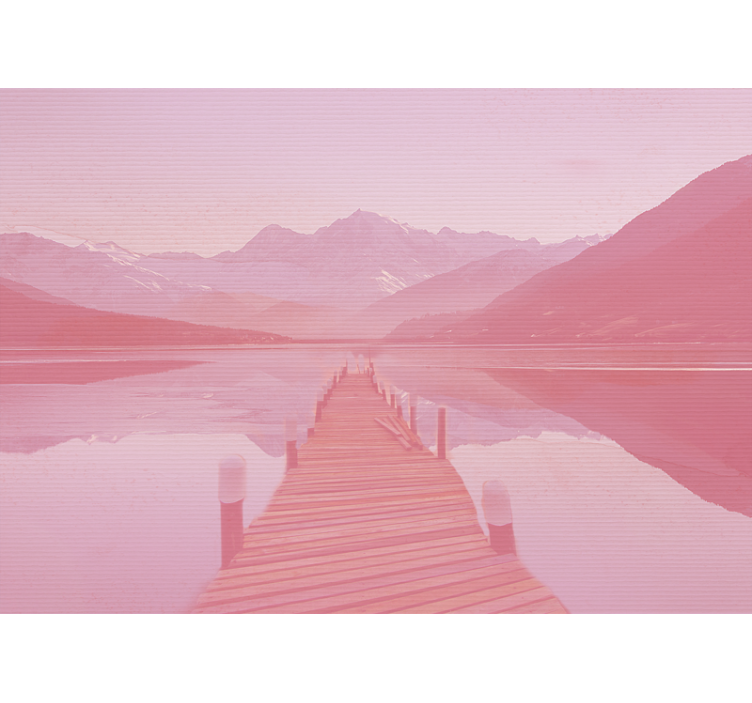 Landscape mural wallpaper serene lake view - TenStickers