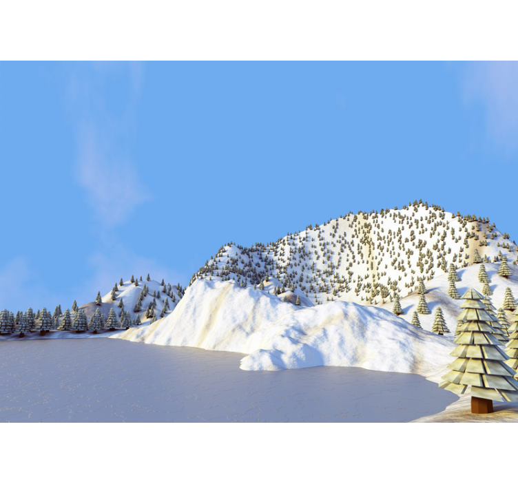 Winter landscape low poly Kids wall Murals - TenStickers