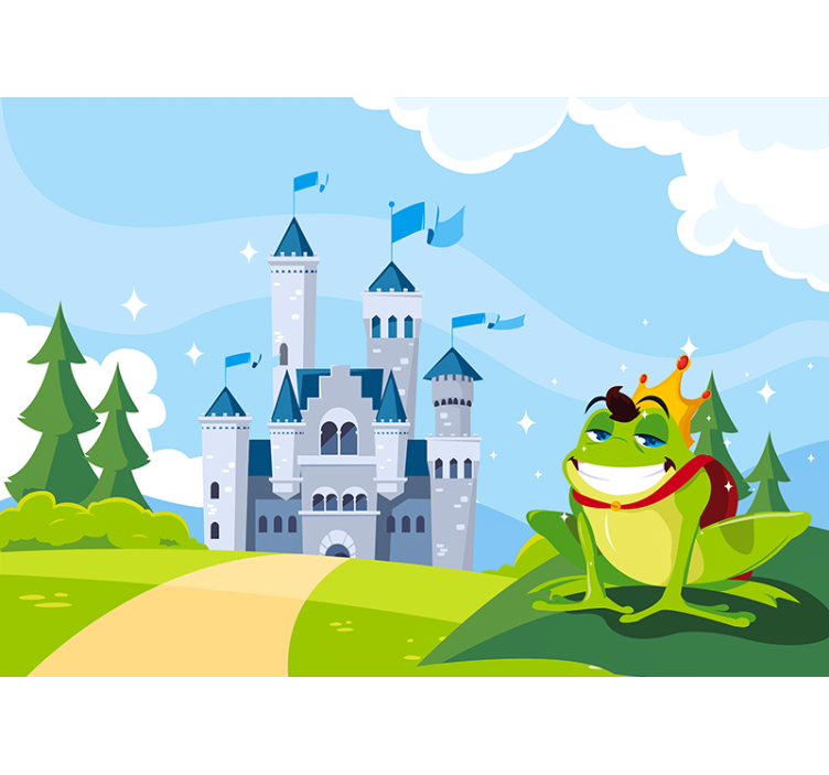Love wall mural charming crowned frog - TenStickers