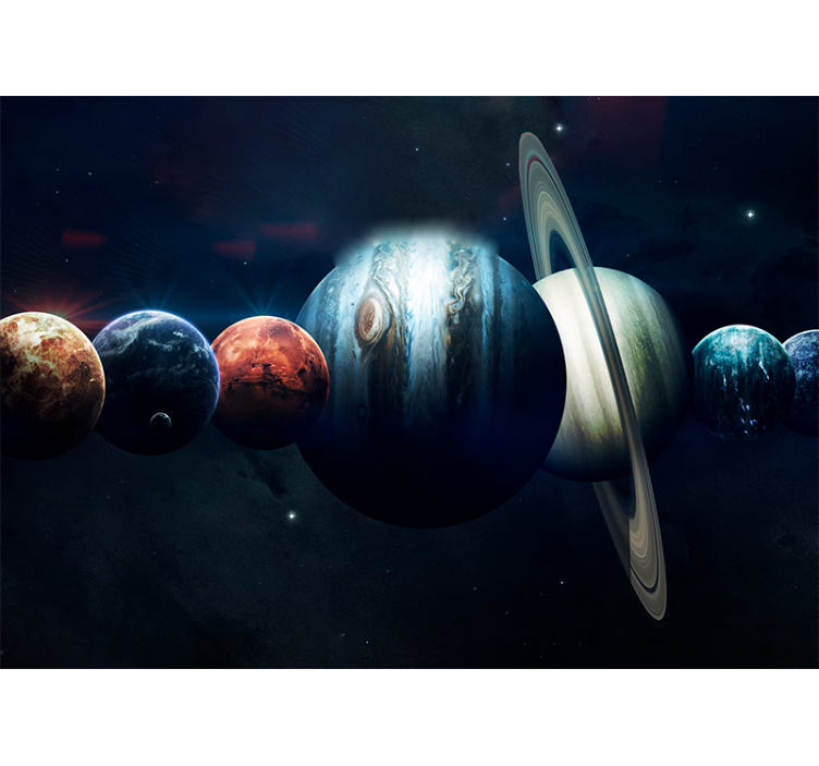 Planets in orbit space mural - TenStickers