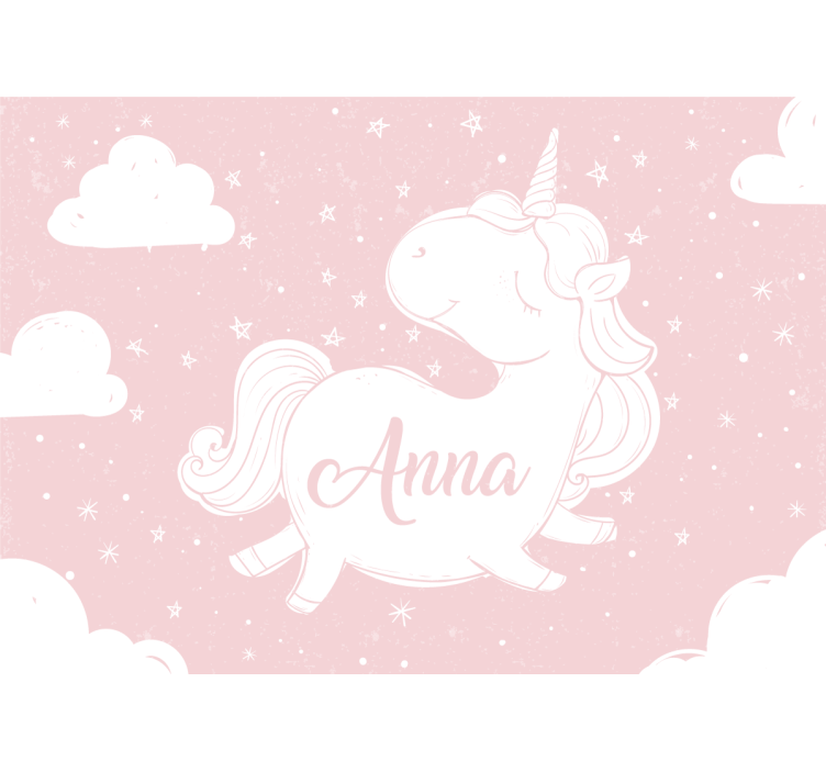 Children wall mural playful unicorn design - TenStickers