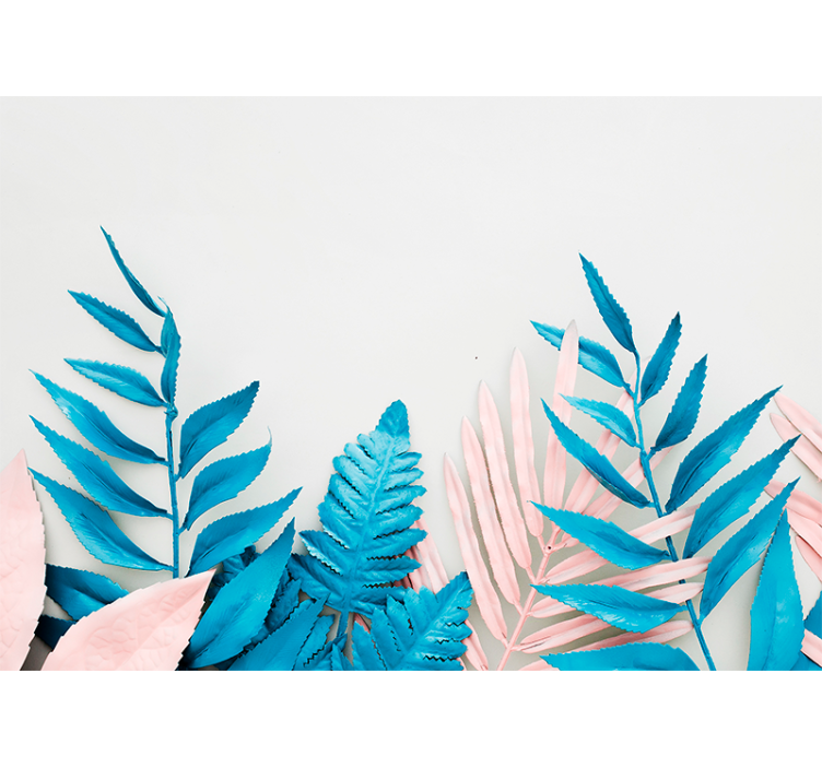 Nature wall mural tropical leaf pattern - TenStickers