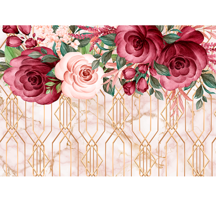 Rose Geometric Fusion flower mural - TenStickers